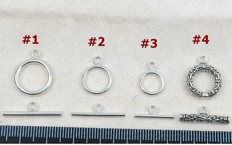 Sterling Silver OT Toggle Clasp 10; 12; 14; 15mm Clasp Findings for Handmade Pure Fine Jewelry Making Wholesale Bulk