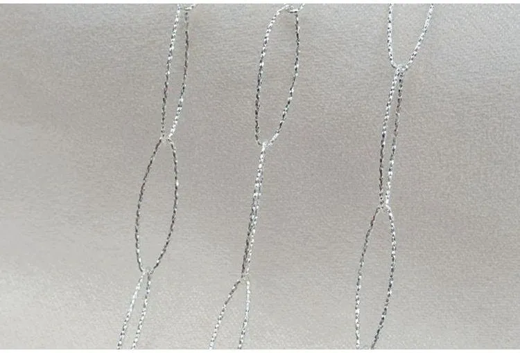 Sterling Silver Oval Chain 5x18mm by 10cm Chain Findings for Handmade Pure Fine Jewelry Making Wholesale Bulk