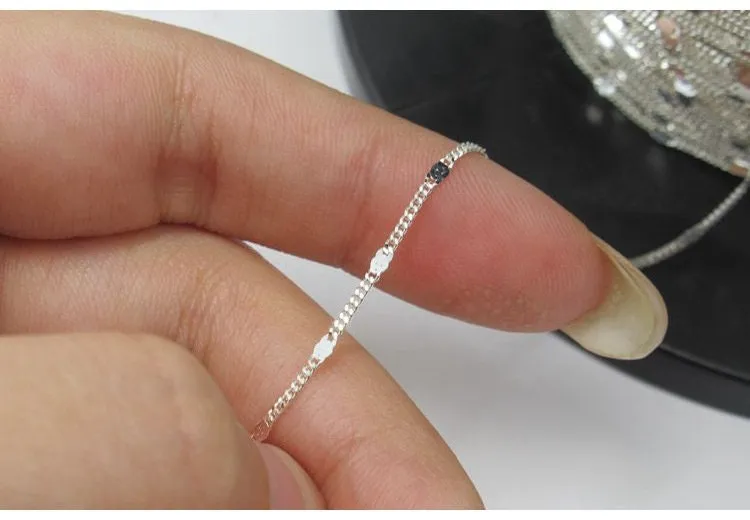 Sterling Silver Satellite Curb Chain by 10cm Chain Findings for Handmade Pure Fine Jewelry Making Wholesale Bulk