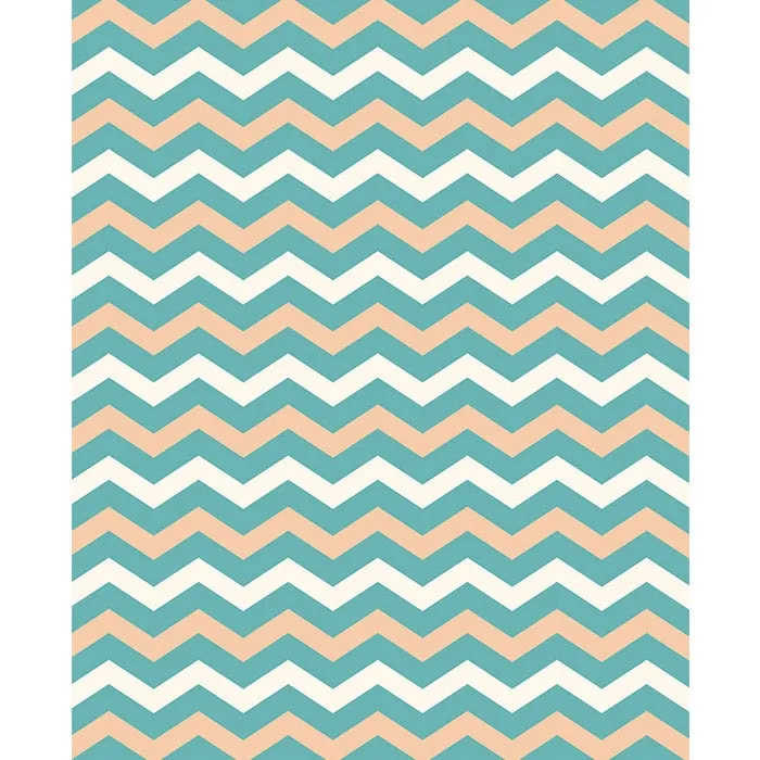 Teal & Tan Chevron Printed Backdrop