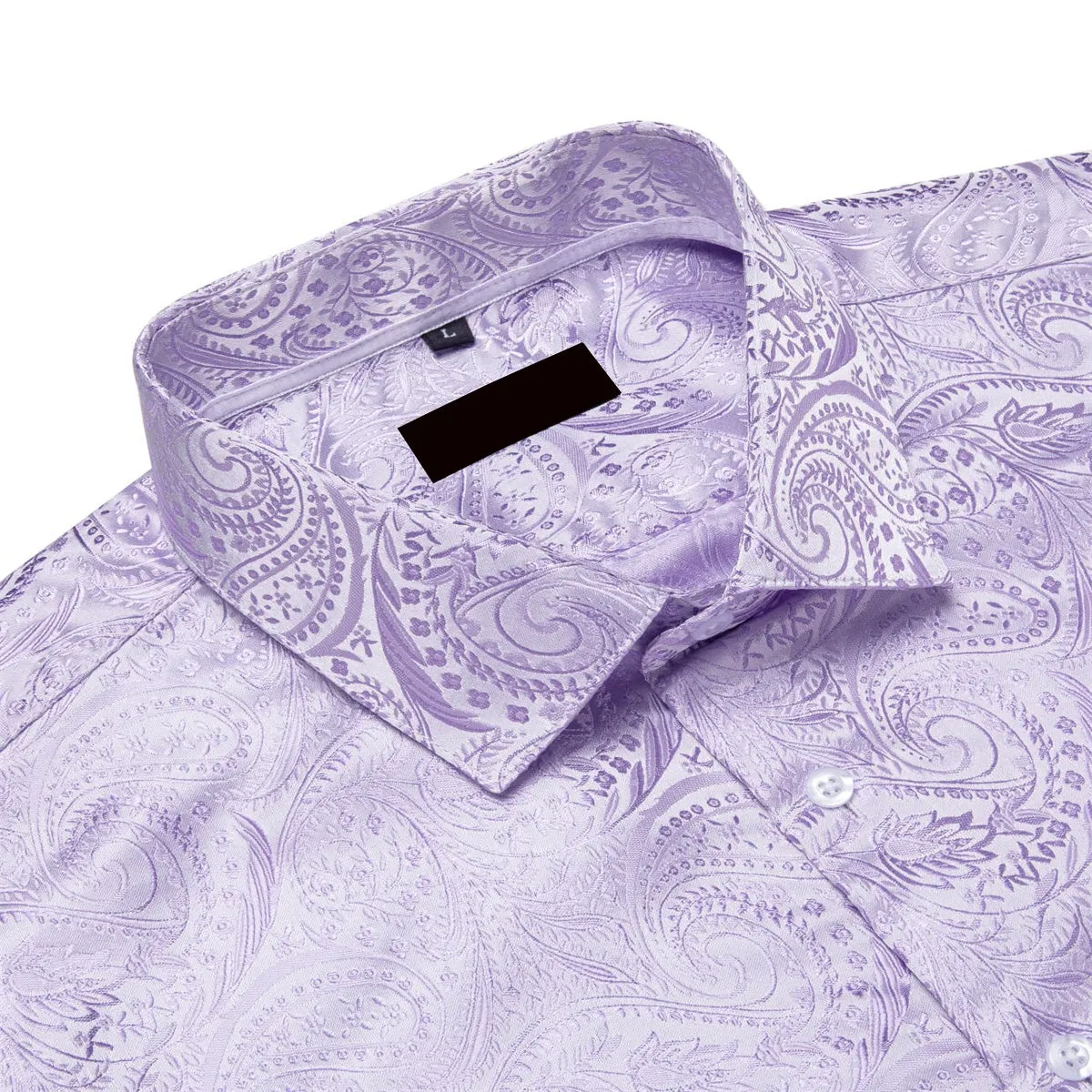 Ties2you Silk Shirt Lavender Purple Paisley Button Down Mens Long Sleeve Dress Shirt Design