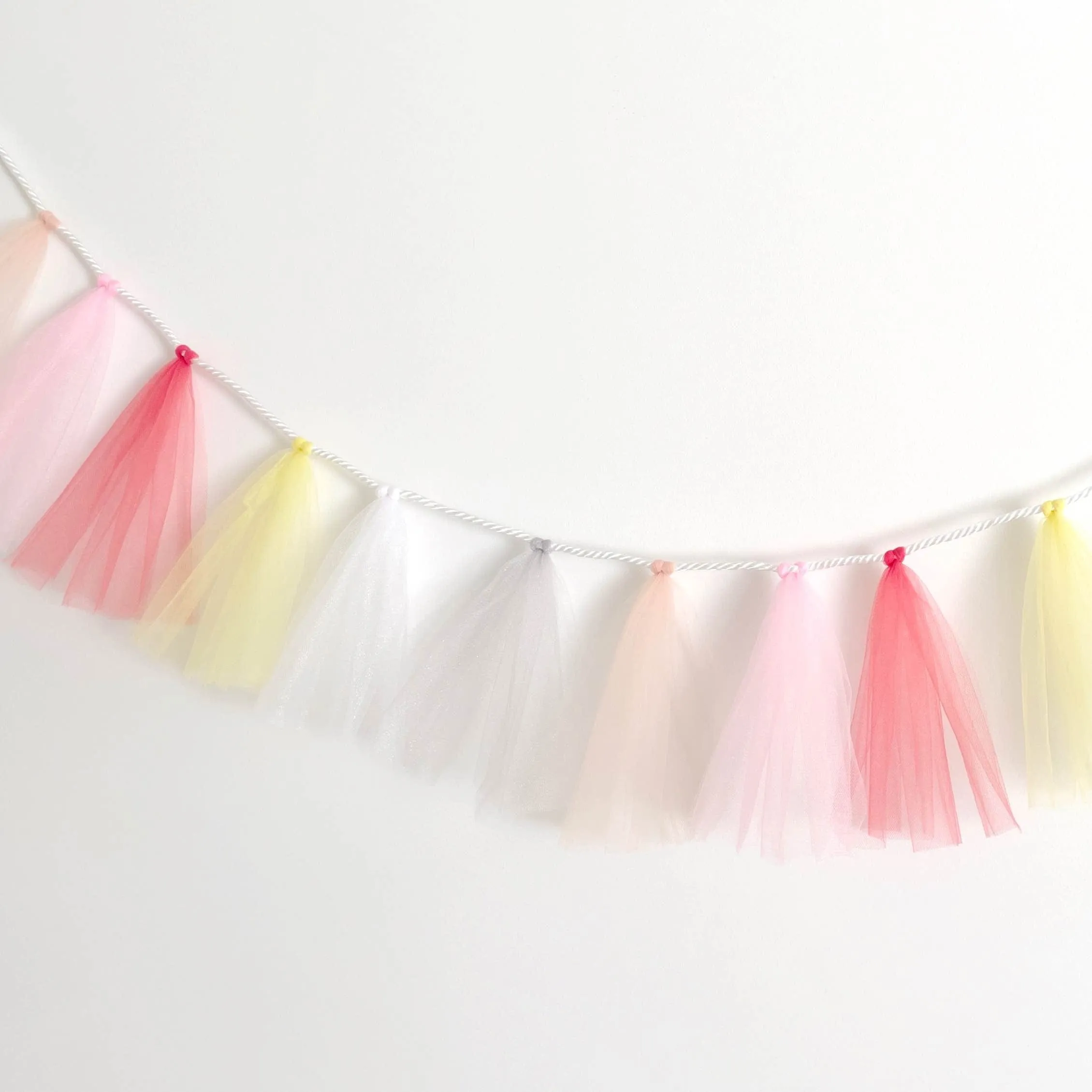 Tulle Tassel Garland, Birthday Party Banner, Nursery Decor, Fairy Lights Garland