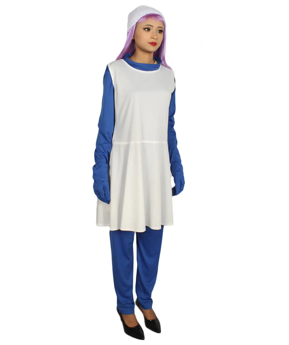 Women's Cosplay Blue Costume | Blue White Color