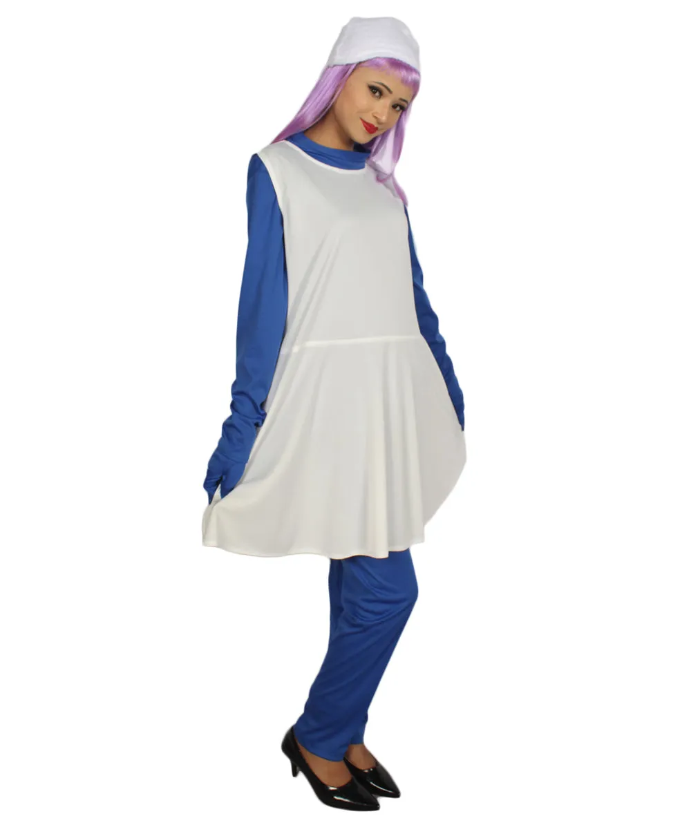 Women's Cosplay Blue Costume | Blue White Color