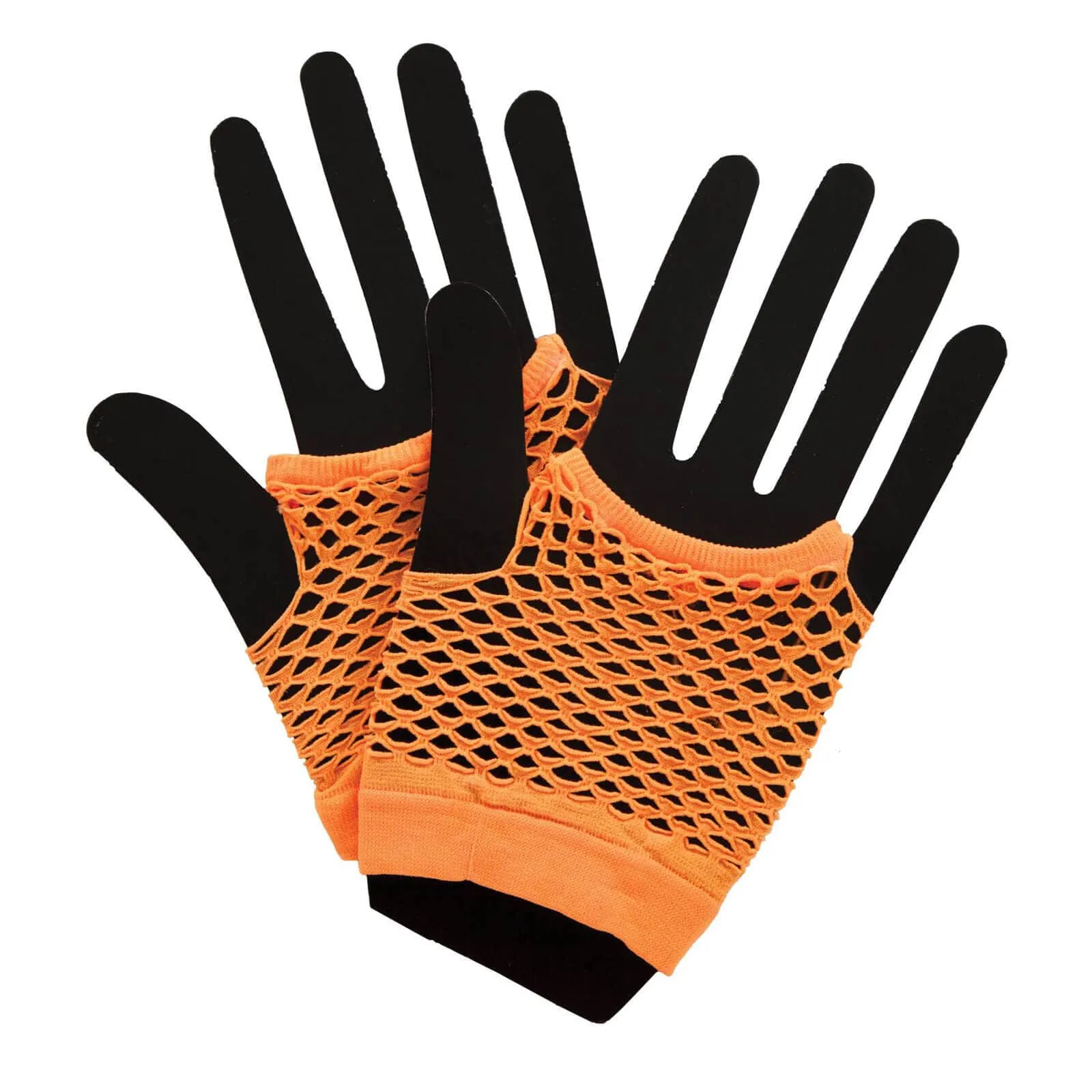 Womens Fingerless Gloves Fishnet Neon 1980s Fancy Dress